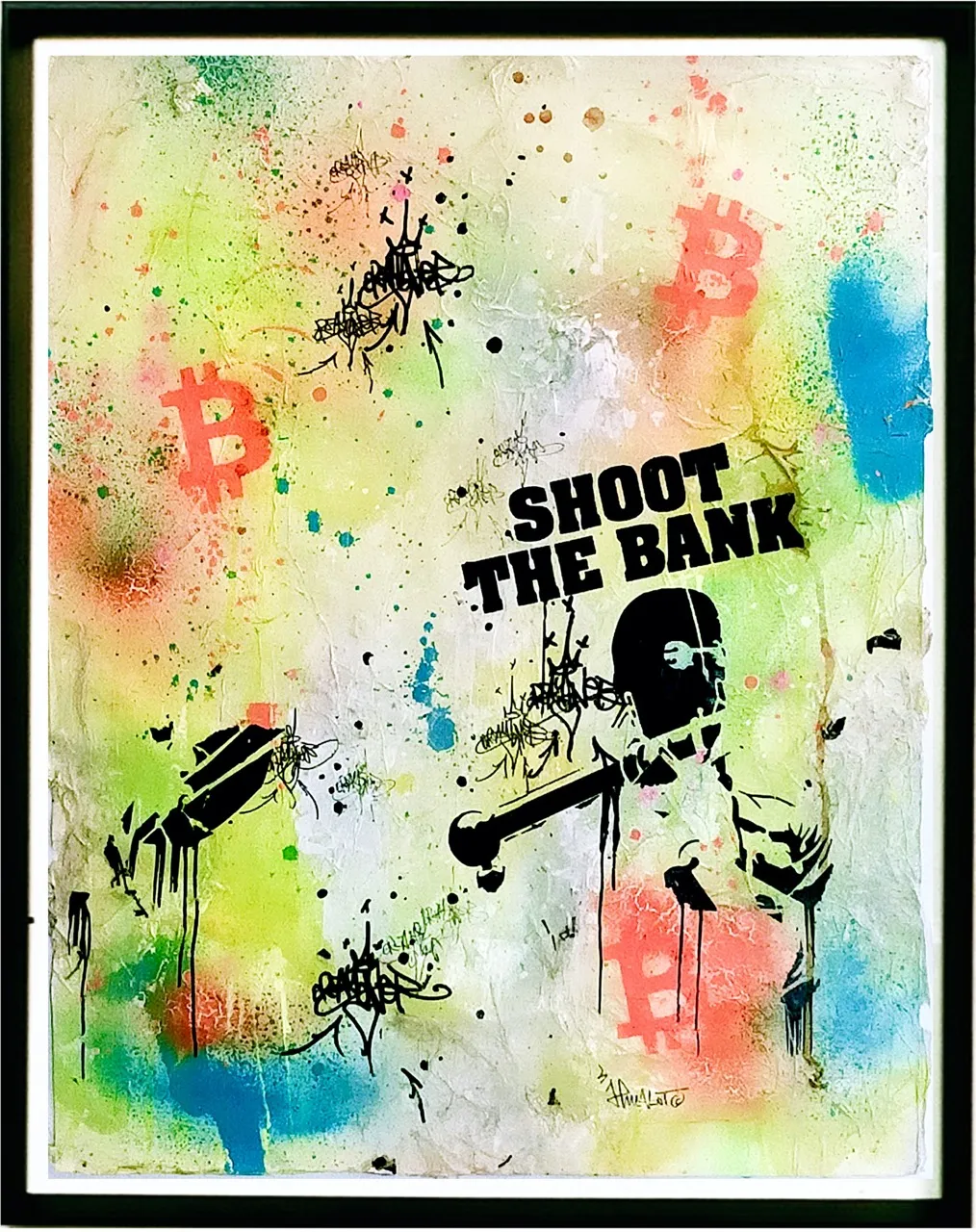 Bitcoin on Abstract X Shoot The Bank, 2021 by @Jpmalot