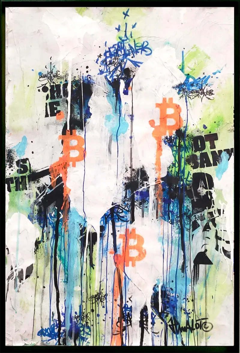 Bitcoin X Shoot the bank, 2022 by @jpmalot